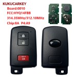 For Toyota 2021-2023 Tacoma 2+1Buttons Smart Key PN:89904-35060 HYQ14FBB (G BOARD) 231451-0010 314.35MHz/312.10MHz chip:8A P4:A9