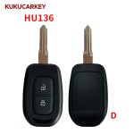 Car Remote Key Shell For Renault Duster Sandero Logan Clio Captur Laguna Scenic 2015 2016 fob 2 Buttons Replacement Blade:VA2/HU136TE/VAC102/HU136/Left