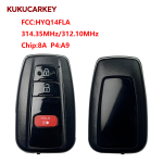 For Toyota 2+1Buttons 2016-2022 Prius Smart Key Keyless Remote Fob HYQ14FLA 314.35MHz / 312.10MHz chip：8A P4:A9