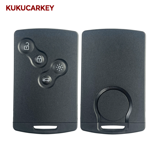 For Renault Clio Megane Laguna Koleos Fluence Scenic Captur 4 Buttons Keyless Go Car Key Shell Smart Card Fob Case Cover