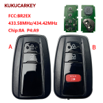 For Toyota 2/2+1Buttons 2019-2021 C-HR BR2EX 433.58MHz / 434.42MHz chip：8A P4:A9