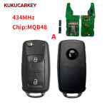 434MHz ASK Megamos AES MQB48 Chip 5K0 837 202 BH /5K0 837 202 DH For Volkswagen Beetle Caddy Caravelle Jetta Smart Remote Key Fob