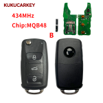 434MHz ASK Megamos AES MQB48 Chip 5K0 837 202 BH /5K0 837 202 DH For Volkswagen Beetle Caddy Caravelle Jetta Smart Remote Key Fob