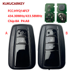 For Toyota LAND CRUISER PRADO 2/3Buttons 2018-2020 Smart Remote Key Fob HYQ14FCF 89904-60L80  434.30MHz/433.58MHz chip：8A P4:A8
