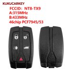 For Land Rover Ranger Rover Sport LR2 Freelander 2 3 ID46  PCF7945/53 315/433MHz Car Remote Control Smart Key FCCID:NT8-TX9