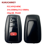 For Toyota Prius 2016-2021  231451-0351 2+1Buttons Remote Key Fob HYQ14FBC 314.35MHz / 312.10MHz chip：8A P4:A9