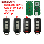 For Mitsubishi 2/3/4Buttons Lancer Outlander ASX 2008-2020 FCCID: OUC644M-KEY-N,G8D-644M-KEY-N 433MHZ 46 chip