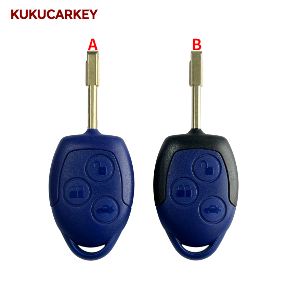 For Ford Transit Replacement 3 Buttons Transit Connect Set Remote Key Shell Blue/Black Key Case Car Styling Cover  Blade:FO21