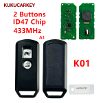 适用于本田 K35V3、ADV 125、PCX150、SH150、Forza 300 摩托车/踏板车，型号：K01、K77、K96、K97  智能钥匙 433MHz，搭载 ID47 芯片；