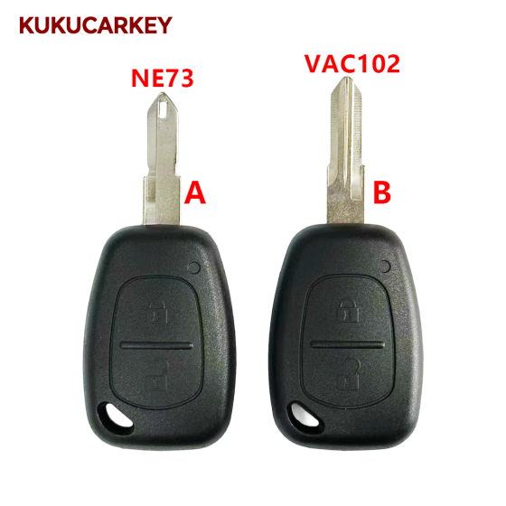 2 Buttons Remote Car Key Shell Cover Fob Case For Vauxhall/Opel Vivaro/ Renault Movano Trafic Renault Kangoo Blank Blade:NE73/VAC102