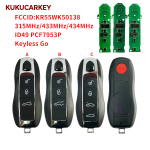 For Porsche Panamera Macan Cayenne 718 911 Boxster 3+1/4+1With Red Car Finding Button Buttons ID49 PCF7953P 315/433/434MHz Smart Car KeyCar model 2010-2018 FCCID:KR55WK50138 Keyless Go