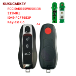 For Porsche Panamera Macan Cayenne 718 911 Boxster 3+1/4+1With Red Car Finding Button Buttons ID49 PCF7953P 315/433/434MHz Smart Car KeyCar model 2010-2018 FCCID:KR55WK50138 Keyless Go