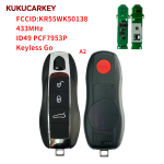 For Porsche Panamera Macan Cayenne 718 911 Boxster 3+1/4+1With Red Car Finding Button Buttons ID49 PCF7953P 315/433/434MHz Smart Car KeyCar model 2010-2018 FCCID:KR55WK50138 Keyless Go