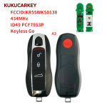For Porsche Panamera Macan Cayenne 718 911 Boxster 3+1/4+1With Red Car Finding Button Buttons ID49 PCF7953P 315/433/434MHz Smart Car KeyCar model 2010-2018 FCCID:KR55WK50138 Keyless Go