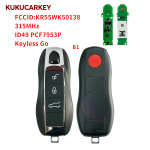 For Porsche Panamera Macan Cayenne 718 911 Boxster 3+1/4+1With Red Car Finding Button Buttons ID49 PCF7953P 315/433/434MHz Smart Car KeyCar model 2010-2018 FCCID:KR55WK50138 Keyless Go