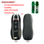 For Porsche Panamera Macan Cayenne 718 911 Boxster 3/4 Buttons ID49 PCF7953P 315/433/434MHz Smart Car KeyCar model 2010-2018 FCCID:KR55WK50138 Keyless Go