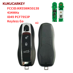 For Porsche Panamera Macan Cayenne 718 911 Boxster 3/4 Buttons ID49 PCF7953P 315/433/434MHz Smart Car KeyCar model 2010-2018 FCCID:KR55WK50138 Keyless Go