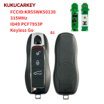 For Porsche Panamera Macan Cayenne 718 911 Boxster 3/4 Buttons ID49 PCF7953P 315/433/434MHz Smart Car KeyCar model 2010-2018 FCCID:KR55WK50138 Keyless Go