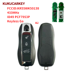 For Porsche Panamera Macan Cayenne 718 911 Boxster 3/4 Buttons ID49 PCF7953P 315/433/434MHz Smart Car KeyCar model 2010-2018 FCCID:KR55WK50138 Keyless Go