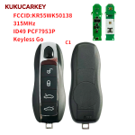 For Porsche Panamera Macan Cayenne 718 911 Boxster 3/4 Buttons ID49 PCF7953P 315/433/434MHz Smart Car KeyCar model 2010-2018 FCCID:KR55WK50138 Keyless Go