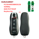 For Porsche Panamera Macan Cayenne 718 911 Boxster 3/4 Buttons ID49 PCF7953P 315/433/434MHz Smart Car KeyCar model 2010-2018 FCCID:KR55WK50138 Keyless Go