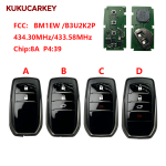 For Toyota Smart Key  0010/0182 Board Fit For New Toyota Hilux Fortuner FCC: BM1EW /B3U2K2P 434.30MHz/433.58MHz chip：8A P4:39