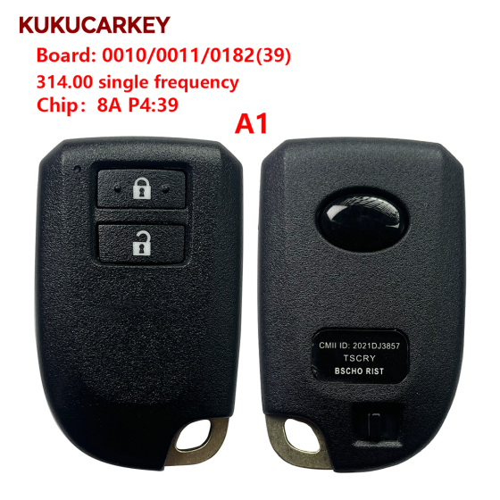 For Toyota Yaris L Yaris Vios FCCID:BS1EW BS2ET 2/3 Button 0010/0011/0182 Model  314.00 314.35/312.10 315.10/314.35 433.92single frequency 434.30/433.58 chip：8A P4:39