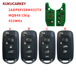 适用于菲亚特 500X、Egea、Tipo、Toro、Crono、Nuovo Grazie 2016-2018款 3/4 键折叠遥控钥匙 频率:433MHz  芯片:MQB48 芯片 2ADPXFI5AM433TX  钥匙坯型号:SIP22