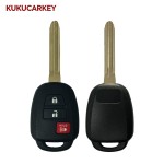 适用于丰田赛恩 TC、iQ、雅力士 2013-2016款 2+1键遥控钥匙 频率:314.35MHz/312.10MHz FSK  芯片:4D72 G  FCCID:MOZB52TH  钥匙胚型号:TOY43