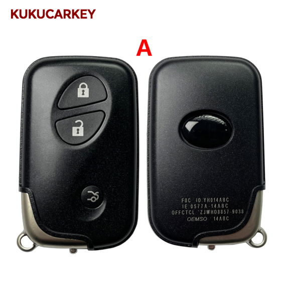 For Lexus Smart Key 2+1/4Buttons Keyless Go Remote Key LX570 GS450L GS430 LS460 GS300 IS350 FCC:14AAC B53EA Board 0140 433.92MHz ASK chip:4D P1：94 DST40
