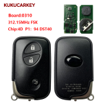 适用于雷克萨斯 LS / GS / IS  3键智能遥控钥匙 板号:271451-0310  频率;312.15MHz FSK  芯片:4D  P1:94  DST40