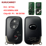 适用于雷克萨斯 LX570 2009-2014款 4键智能遥控钥匙 P/N:89904-60850 89904-60851 FCCID:B77EA ASK  芯片:4D  P1:98