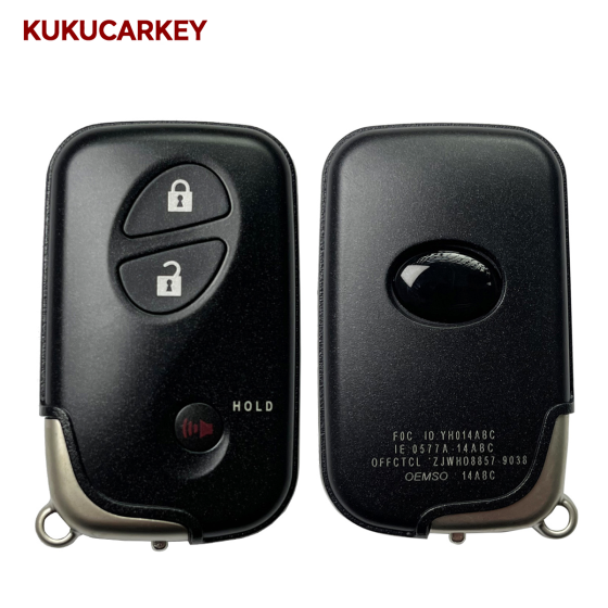 For  Lexus CT200h Smart Key 3Buttons FCCID:HYQ14AAB - 3370 Board PN:89904-76080 314.35MHz ASK chip:4D  P1:98 DST80