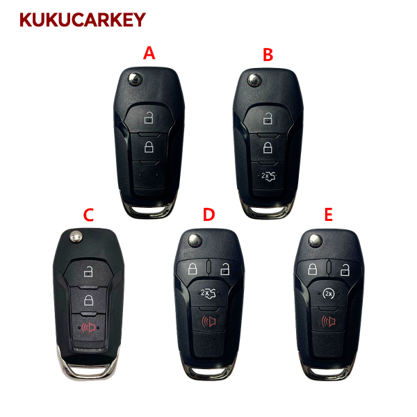 2 3 4 Buttons Flip Folding Remote Car Key Shell Case for Ford Fusion Edge Explorer Mondeo 2013-2015 HU101 blade