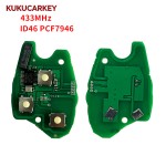 2 Buttons 433MHz ID46 PCF7946 Chip Remote Car Key For Renault Duster Modus Clio 3 Twingo Dacia Logan Sandero Kangoo Blade:VA2/HU136TE/VAC102/HU136/NE73