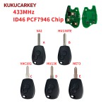 2 Buttons 433MHz ID46 PCF7946 Chip Remote Car Key For Renault Duster Modus Clio 3 Twingo Dacia Logan Sandero Kangoo Blade:VA2/HU136TE/VAC102/HU136/NE73