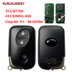 适用于雷克萨斯 LX450D、LX460、LX570 智能遥控钥匙 FCCID:B77EA P/N:89904-60830 89904 60830 89904 60830 频率:433.92MHz ASK  芯片:4D  P1:98 DST80