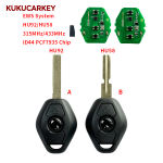 Remote Car Key For BMW EWS 1 3 5 7 Series Smart Remote Control 315MHz/433MHz ID44 PCF7935 Chip HU92/HU58 Blade and Auto Circuit Board