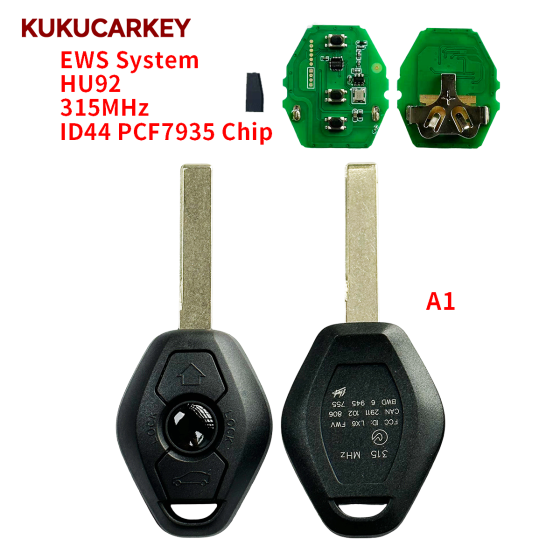 Remote Car Key For BMW EWS 1 3 5 7 Series Smart Remote Control 315MHz/433MHz ID44 PCF7935 Chip HU92/HU58 Blade and Auto Circuit Board