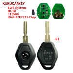 Remote Car Key For BMW EWS 1 3 5 7 Series Smart Remote Control 315MHz/433MHz ID44 PCF7935 Chip HU92/HU58 Blade and Auto Circuit Board