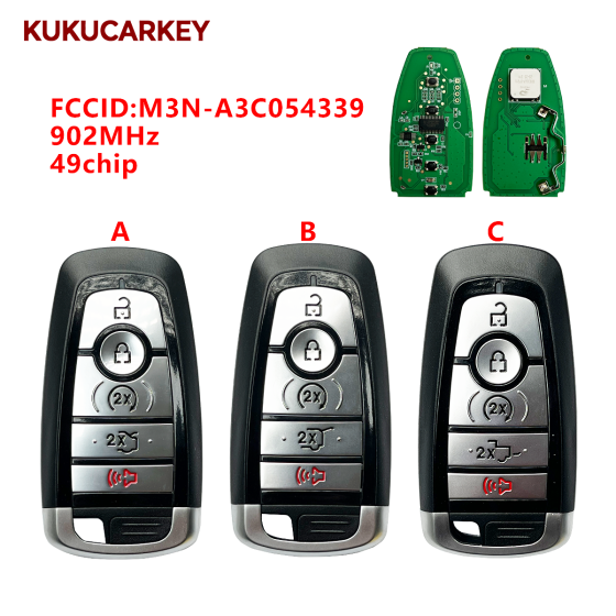 For Ford Expedition Explorer Edge Mustang Cobra Nautilus Navigator 2022-2024 Smart Key 49Chip 902MHz FCCID:M3N-A3C054339