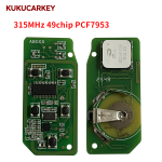 For Jaguar XE XJ XJL XF Car 315/433Mhz ID49 PCF7953P Chip 5 Buttons Smart Control Car Key FCCID:KOBJTF10A