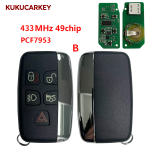 For Jaguar XE XJ XJL XF Car 315/433Mhz ID49 PCF7953P Chip 5 Buttons Smart Control Car Key FCCID:KOBJTF10A