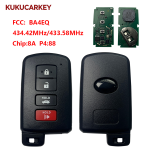 For Toyota Camry, Avalon, Aurion Smart Key, 4Buttons, BA4EQ 89904-33460 Keyless Go 61E377-0010  434.42MHz/433.58MHz chip:8A P4:88