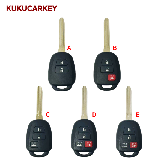 For Toyota Aqua, Ractis, Vitz, RAV4, HiAce, Land Cruiser 2010-2019 2/3/4 Buttons Car Remote Key Shell