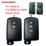 For Toyota Land Cruiser, Harrier smart key, 2/3Buttons, 14FAB-02  with Keyless Go 89904-48F11 314.35MHz/312.10MHz  chip:8A P4:A8