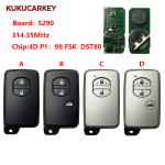 For Toyota Land CruiserGRS200, GRS202, GRS204, and 200 Crown Smart Key 2009-2013 3 Button Remote Entry Fob 5290 314.35MHz chip:4D P1：98 FSK  DST80