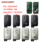 For Toyota Rav4, Highlander, Land Cruiser 2007+ Smart Key, 3B, HYQ14ACX 89904-48100 Keyless Gonumber 271451-5290 314.35MHz FSK chip:4D P1:98 DST80