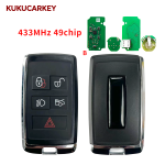 For Jaguar 2017-2022 ID49 Chip 315/433MHz KOBJXF18A PEPSFOB Keyless Go Car Remote Key JLR:JK52-15K601-BG (JK52-15K601-xx) LEAR：5AVC13F08 (Low-end version,No UWB，Key ID can be modified)