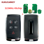 For Jaguar 2017-2022 ID49 Chip 315/433MHz KOBJXF18A PEPSFOB Keyless Go Car Remote Key JLR:JK52-15K601-BG (JK52-15K601-xx) LEAR：5AVC13F08 (Low-end version,No UWB，Key ID can be modified)